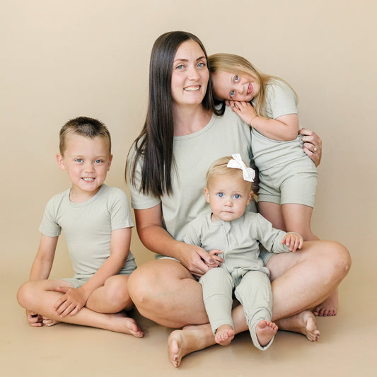 Womens Bamboo Ribbed Pajama Top and Bottom Separates Little Joy Co. Everetts Place: Online Boutique