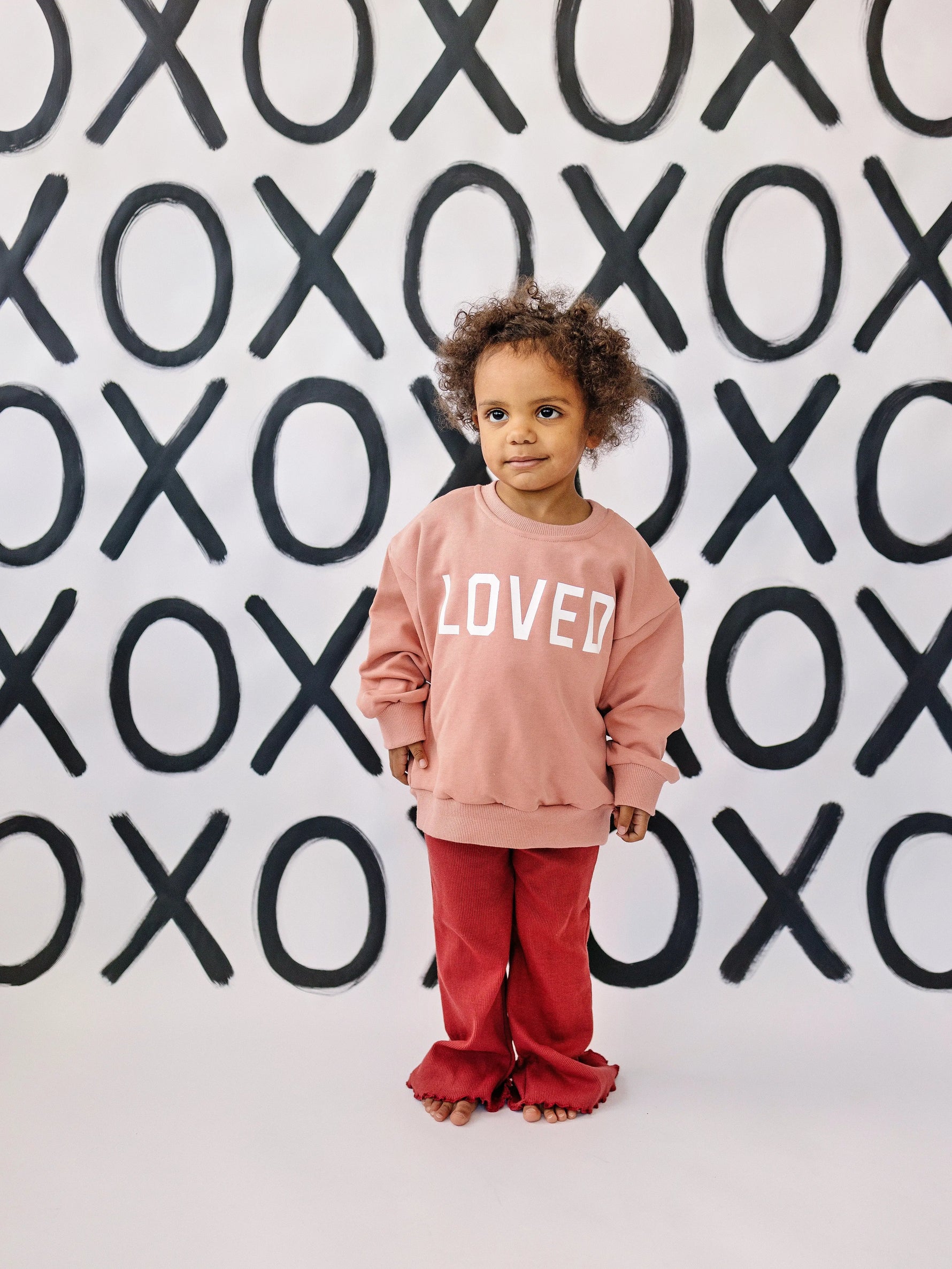 Loved Crewneck Sweatshirt - Red or Pink Little Joy Co. 
