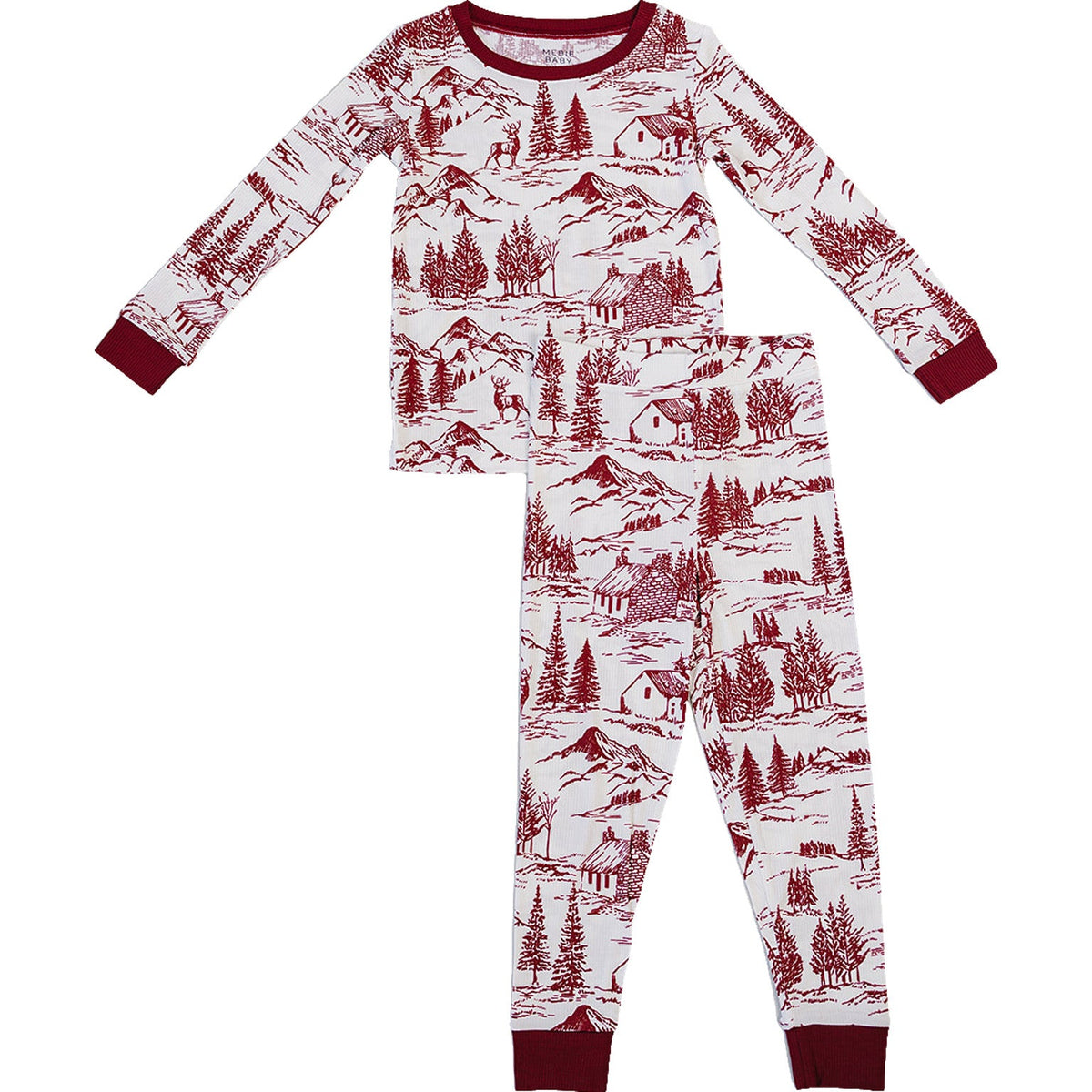 Holiday Toile Ribbed Bamboo Cozy Set by Mebie Baby