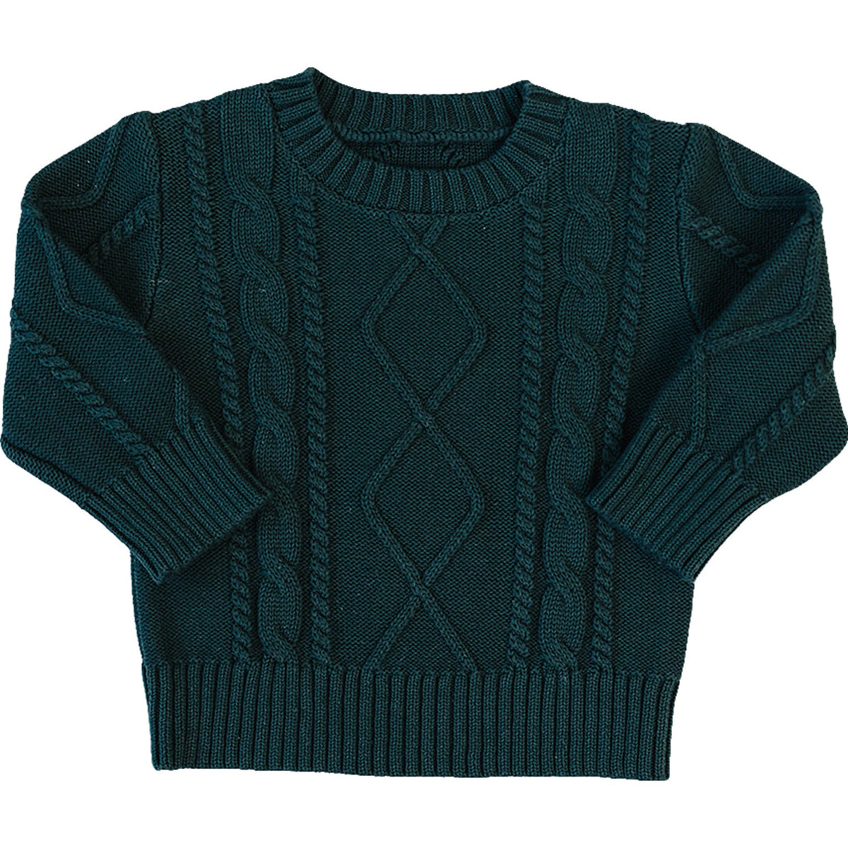 Green Cable Knit Sweater by Mebie Baby