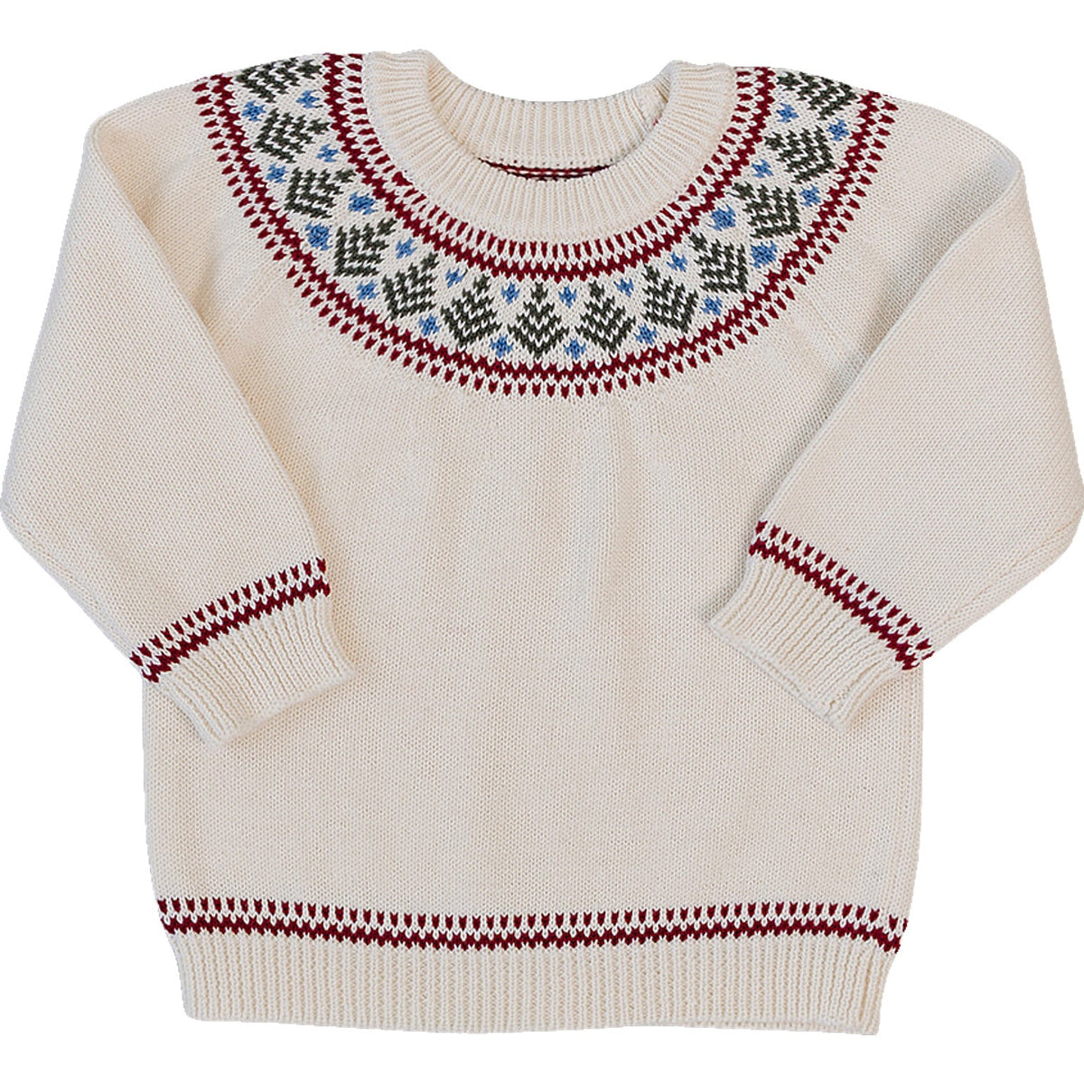 Cream Fair Isle Sweater by Mebie Baby