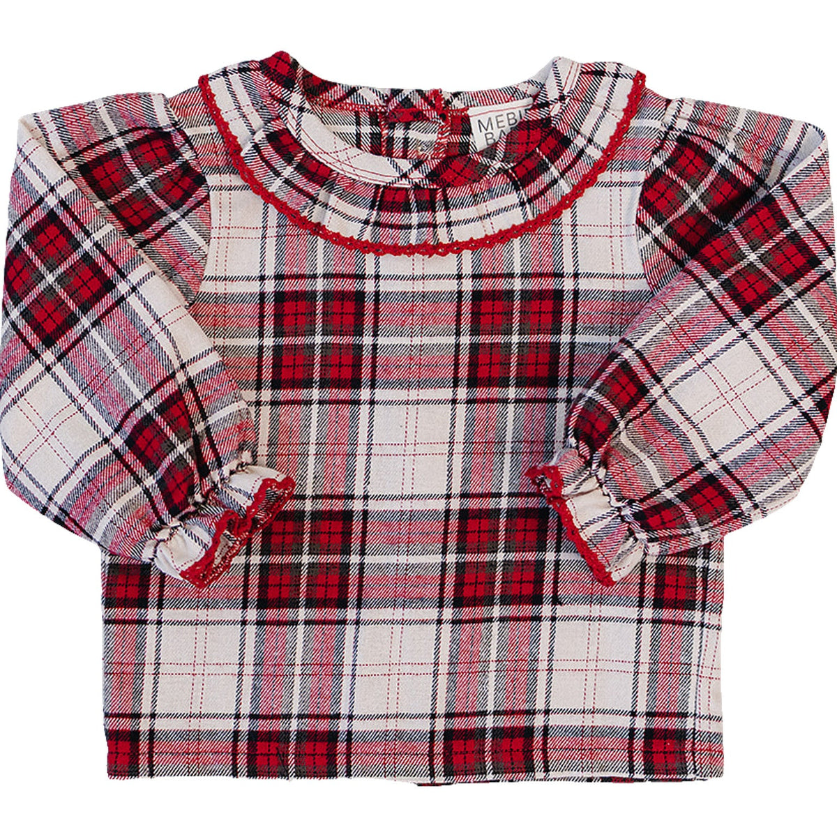 Red Plaid Long Sleeve Shirt by Mebie Baby