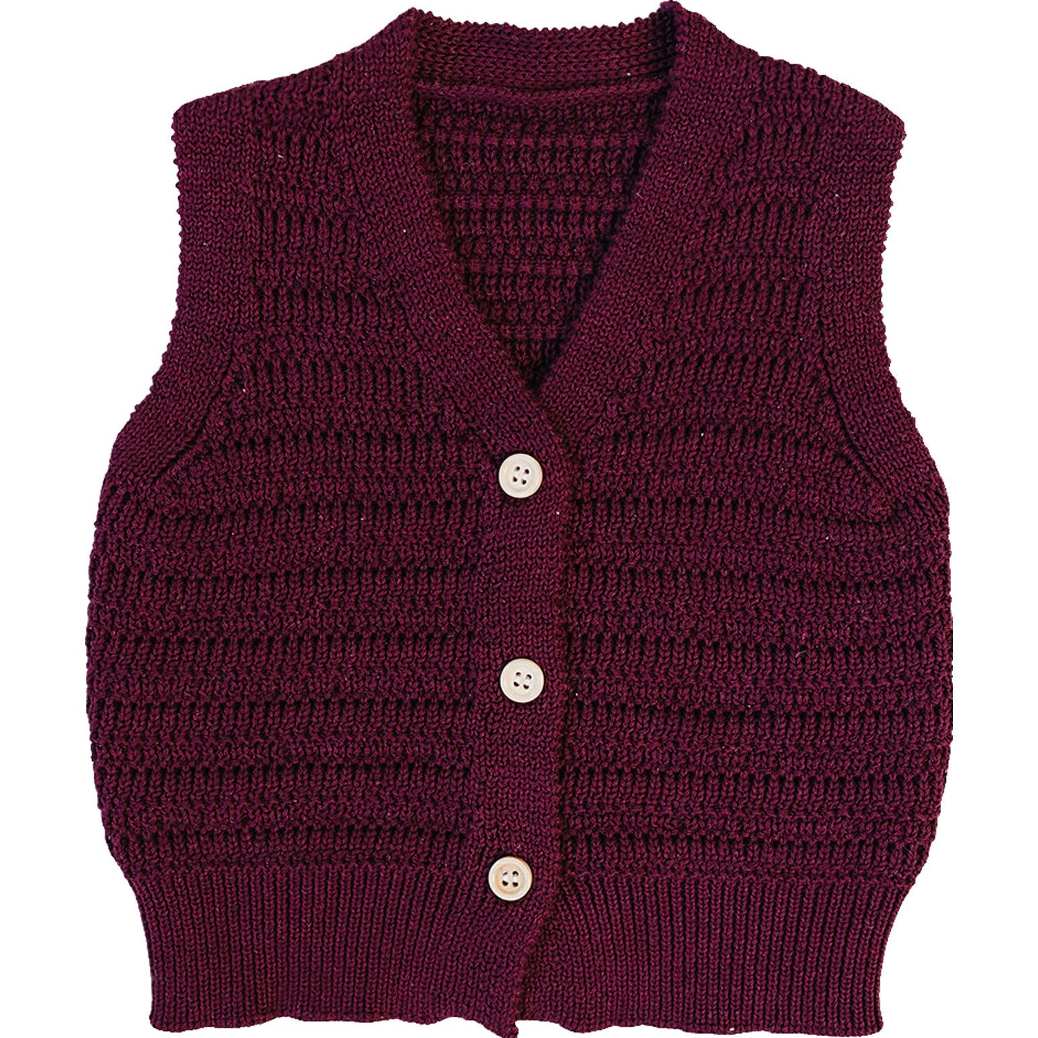 Cotton knit layering vest for babies and children