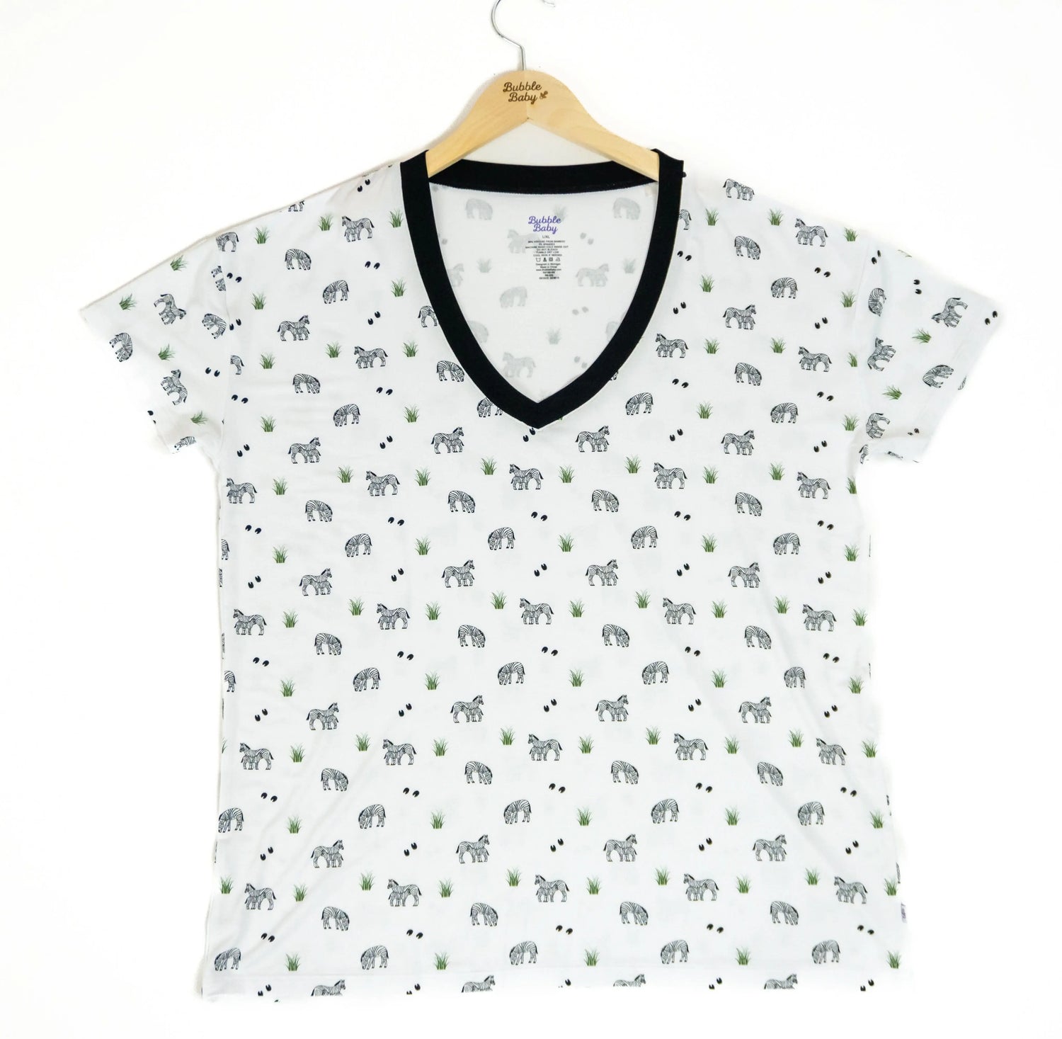 Bubble Baby Zebra | Adult V Neck - 