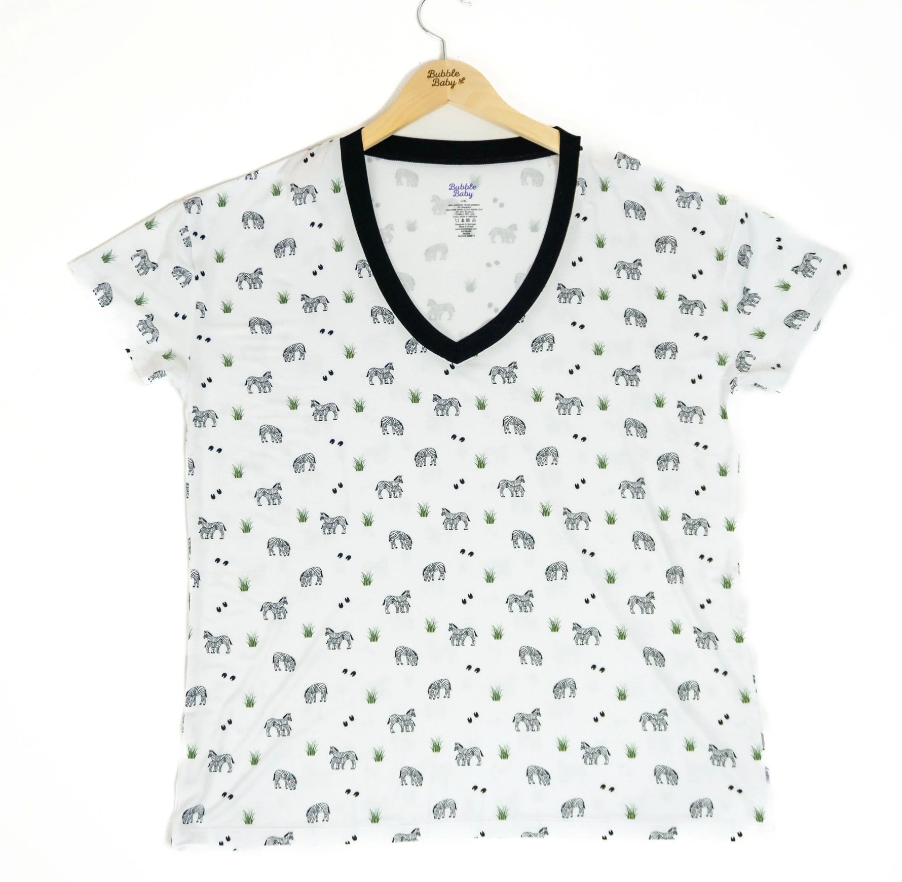Bubble Baby Zebra | Adult V Neck - 
