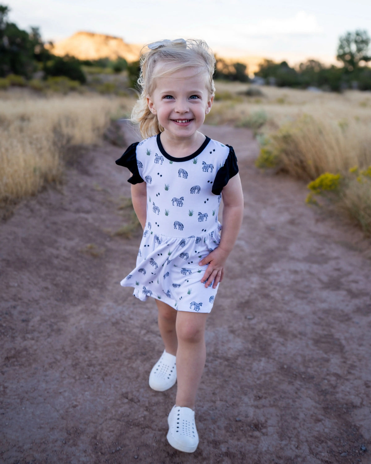 Bubble Baby Zebra | Flutter Bodysuit Dress - 