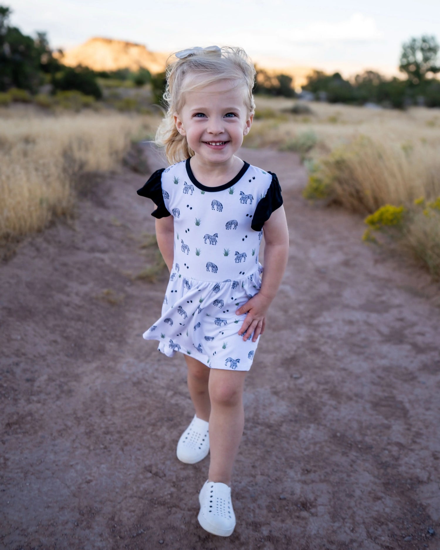Bubble Baby Zebra | Flutter Bodysuit Dress - 
