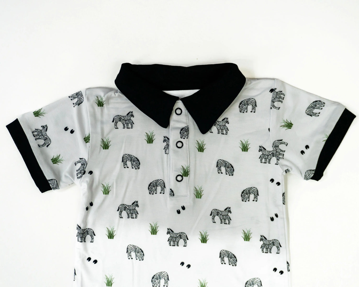 Bubble Baby Zebra | Polo Romper - 