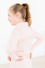 Zen Pink Full Zip Ruffle Active Jacket For Yoga Workouts - Everetts Place Boutique - Active Jacket