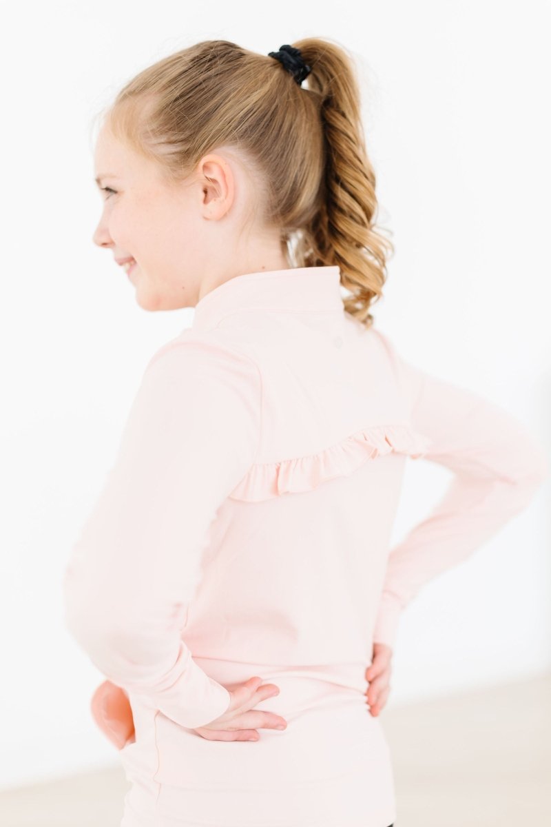 Zen Pink Full Zip Ruffle Active Jacket For Yoga Workouts - Everetts Place Boutique - Active Jacket