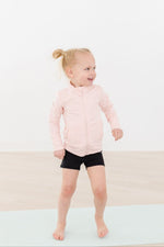 Zen Pink Full Zip Ruffle Active Jacket For Yoga Workouts - Everetts Place Boutique - Active Jacket