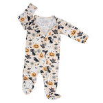 Sweet Bamboo Zipper Footie Bats and Cats - 