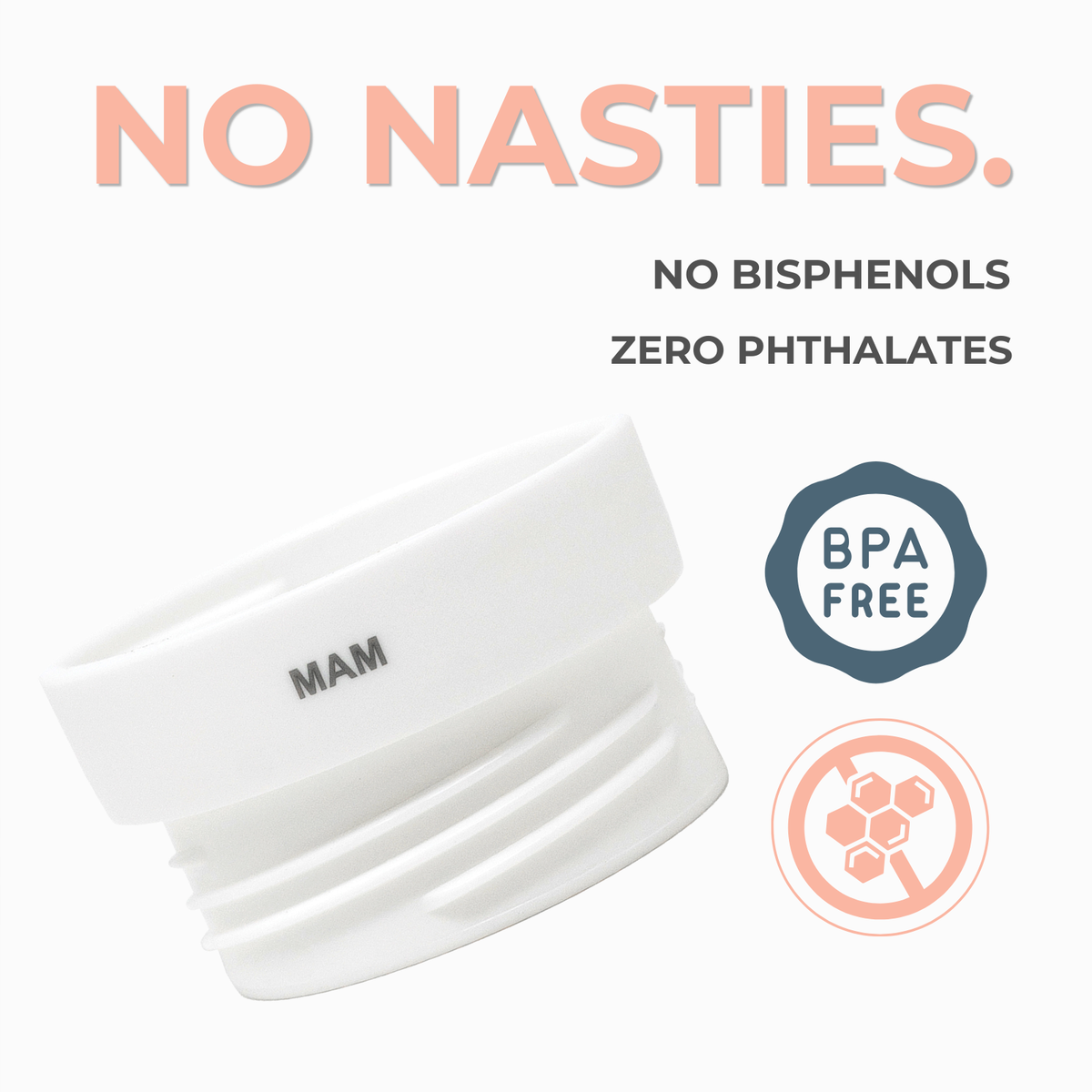 The Baby's Brew NUK Simply Natural Bottle Adapter, white plastic, for bottle warmers.