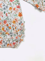 Clover Cottage newborn bamboo blend baby gown with matching headband.