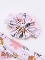 Clover Cottage soft bamboo cotton newborn gown with matching headband.