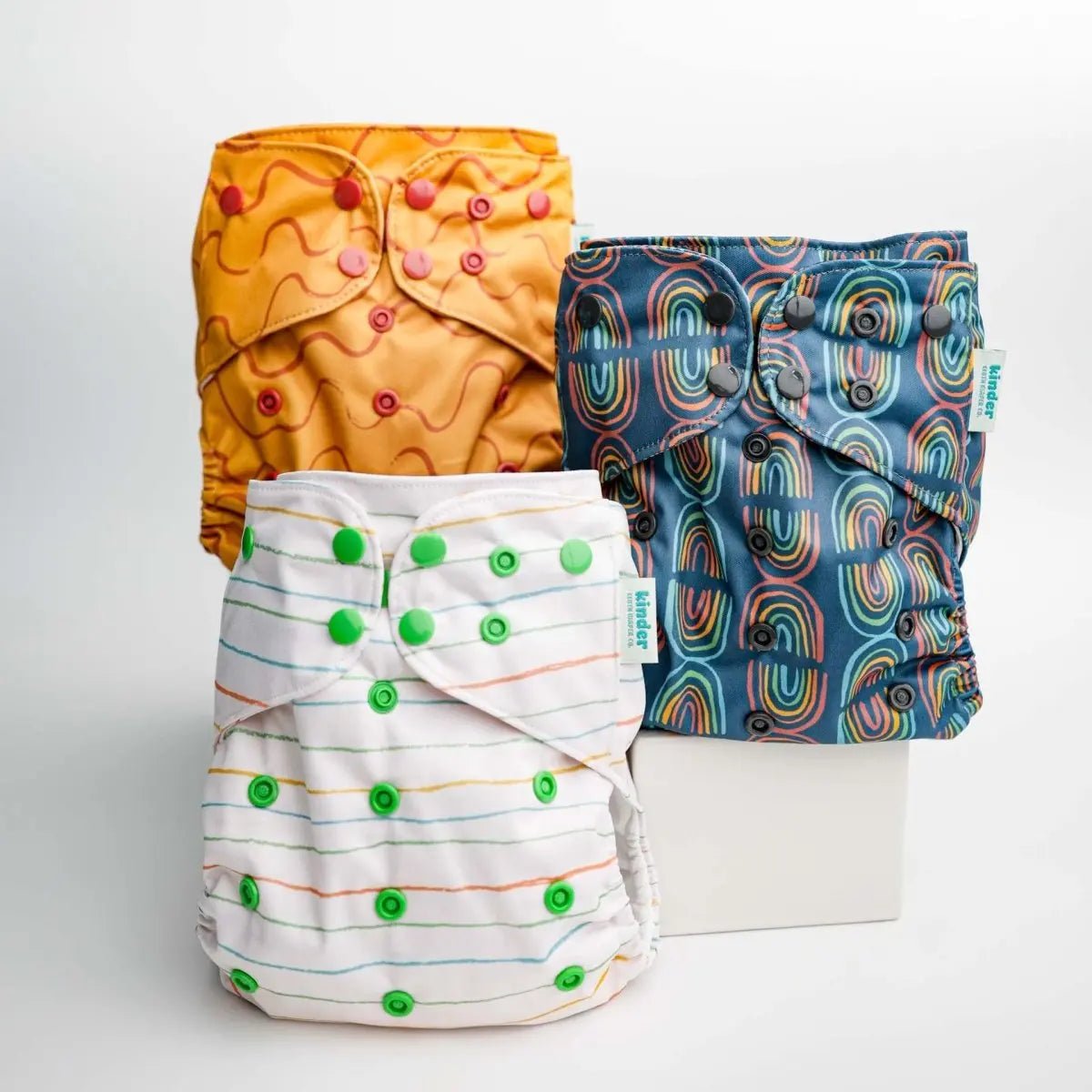 Kinder Cloth Diaper Co. Abstract: Essentials Pocket Cloth Diaper with Athletic Wicking Jersey, Grows with your Baby -
