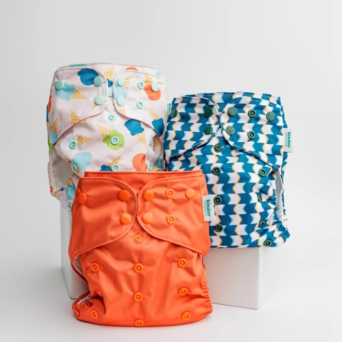 Kinder Cloth Diaper Co. Abstract: Essentials Pocket Cloth Diaper with Athletic Wicking Jersey, Grows with your Baby -