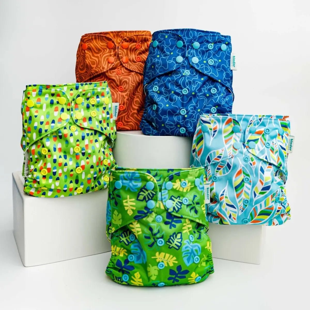 Kinder Cloth Diaper Co. Abstract: Essentials Pocket Cloth Diaper with Athletic Wicking Jersey, Grows with your Baby -