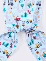 Clover Cottage organic newborn knotted gown and matching hat.