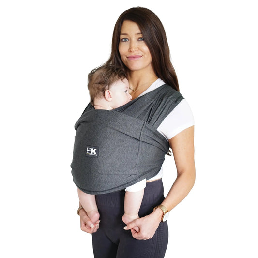 Baby K'tan Active Yoga Baby Carrier Heather Black Lightweight Breathable Carrier Baby K'tan