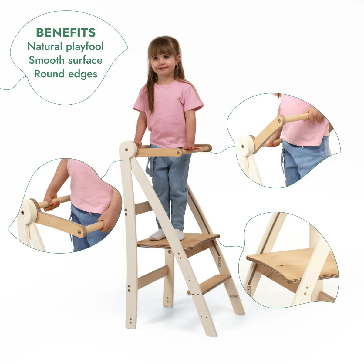 Goodevas Adjustable Montessori Tower - Kids Step Stool - 