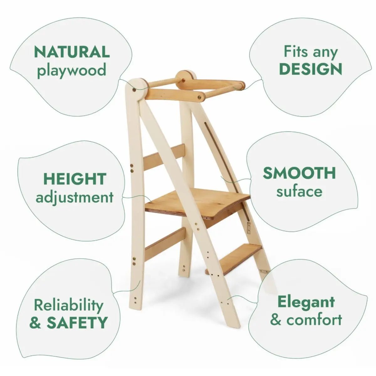 Goodevas Adjustable Step Tower - Wooden Kids Step Stool for All Ages - Everetts Place Boutique - 