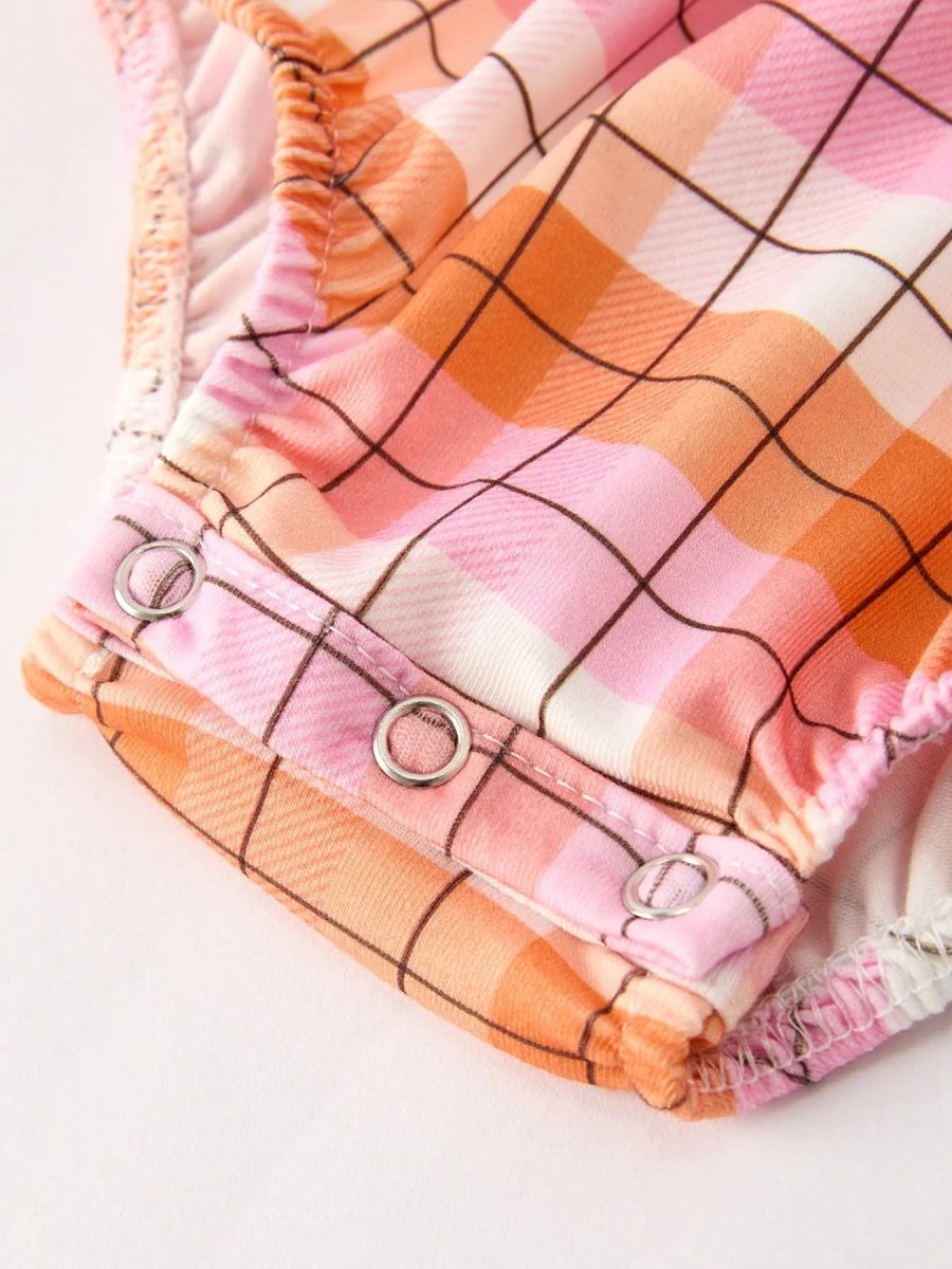 Rylee Faith Designs Adorable Pumpkin Bow Ghost Romper with Embroidered Details for Toddler Girls - 