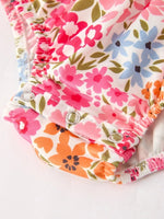 Rylee Faith Designs Adorable Pumpkin Bow Smock Romper with Floral Embroidery for Baby Girls - 