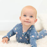 Sweet Bamboo Adorable Ruffle Footie with 2 Way Zipper for Comfortable Kids - 