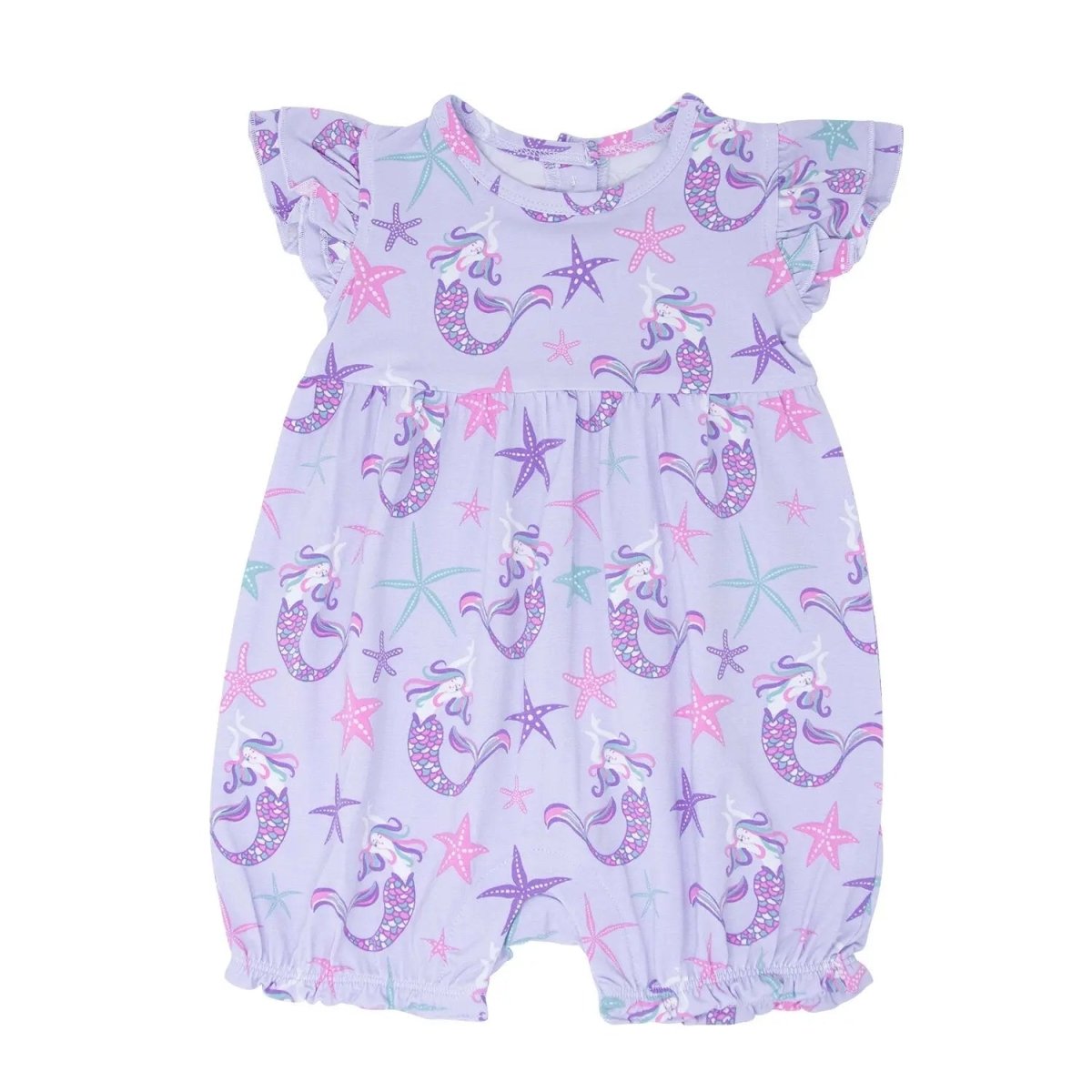 Sweet Bamboo Adorable Ruffle Romper with Flutter Sleeves for Active Girls - 