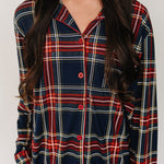 Mebie Baby Adult Christmas Plaid Pajama Set for Cozy Holiday Lounging - 