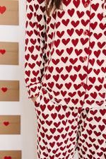Mebie Baby Adult Hearts Pajama Set - 