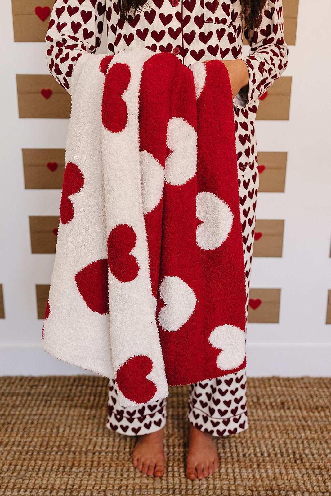 Mebie Baby Adult Hearts Pajama Set - 