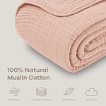 Comfy Cubs Adult Muslin Blanket in Blush - 