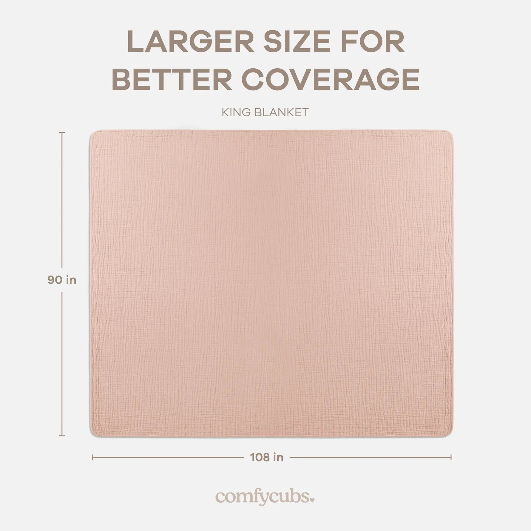 Comfy Cubs Adult Muslin Blanket in Blush - 