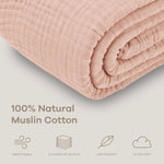 Comfy Cubs Adult Muslin Blanket in Blush - 