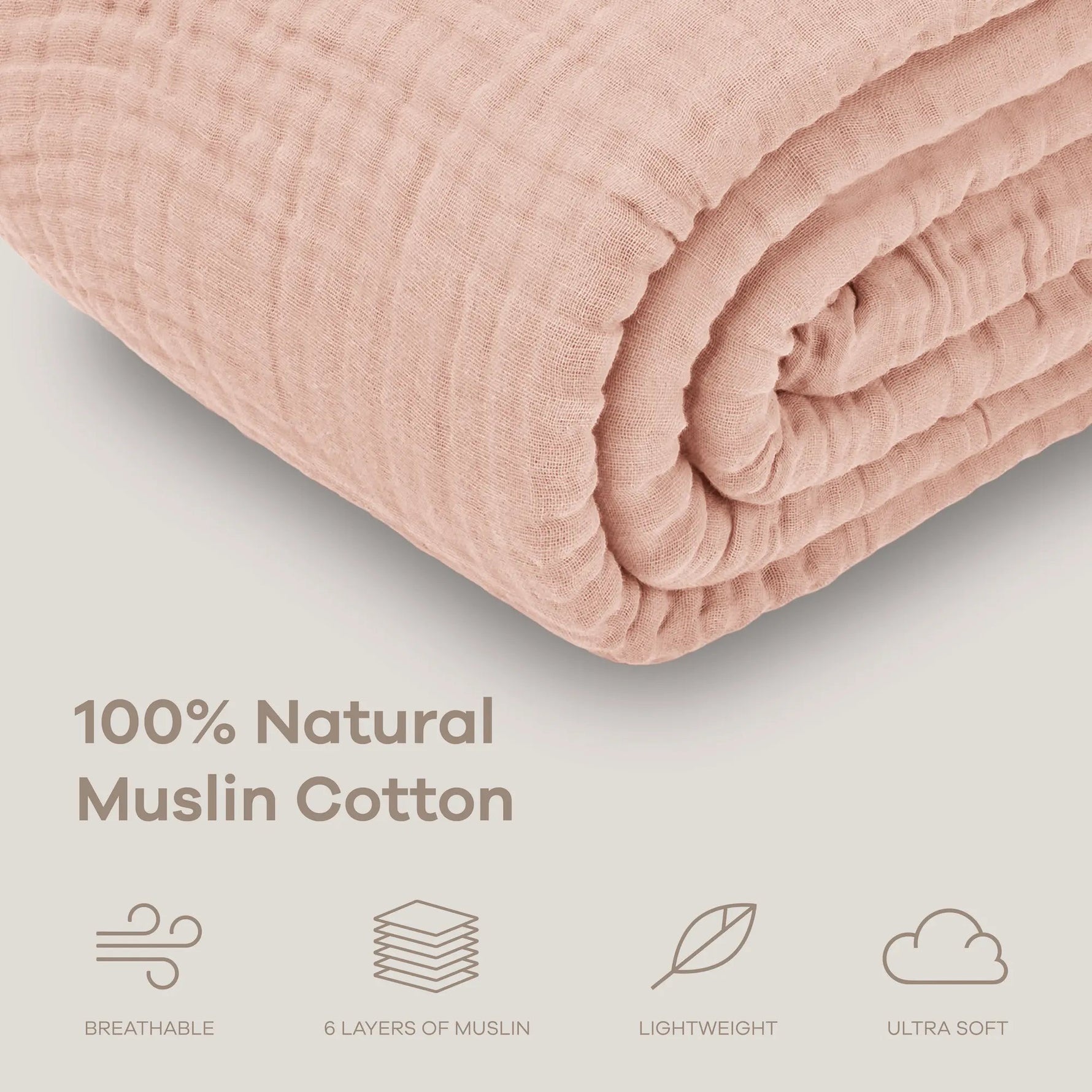 Comfy Cubs Adult Muslin Blanket in Blush - 