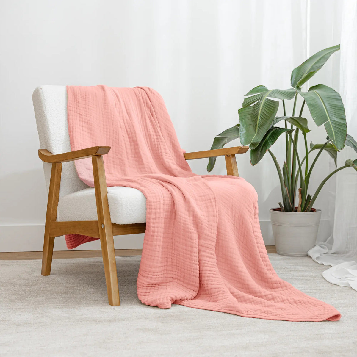 Comfy Cubs Adult Muslin Blanket in Bold Blush - 