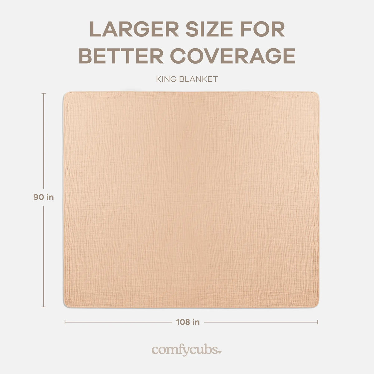 Comfy Cubs Adult Muslin Blanket in Cream - 