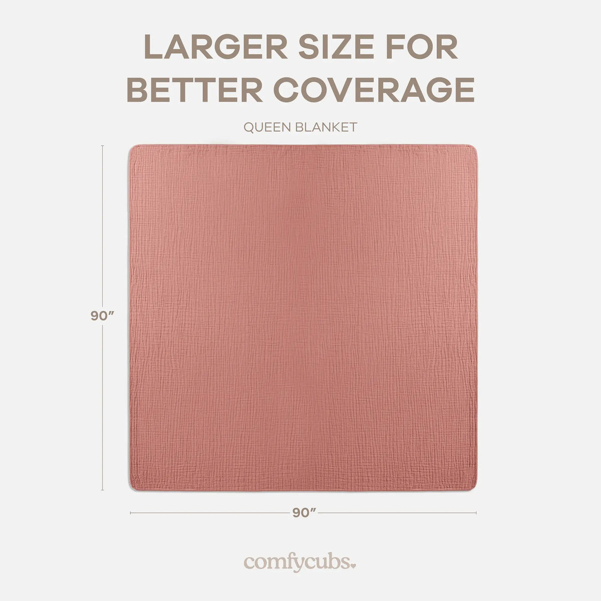 Comfy Cubs Adult Muslin Blanket in Dusty Rose - 