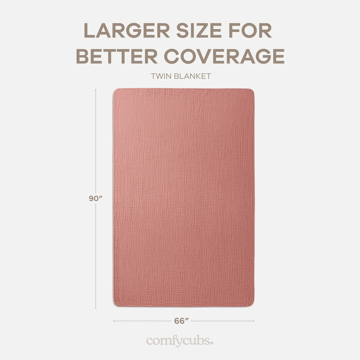 Comfy Cubs Adult Muslin Blanket in Dusty Rose - 