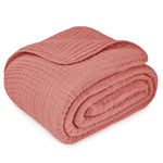 Comfy Cubs Adult Muslin Blanket in Dusty Rose - 