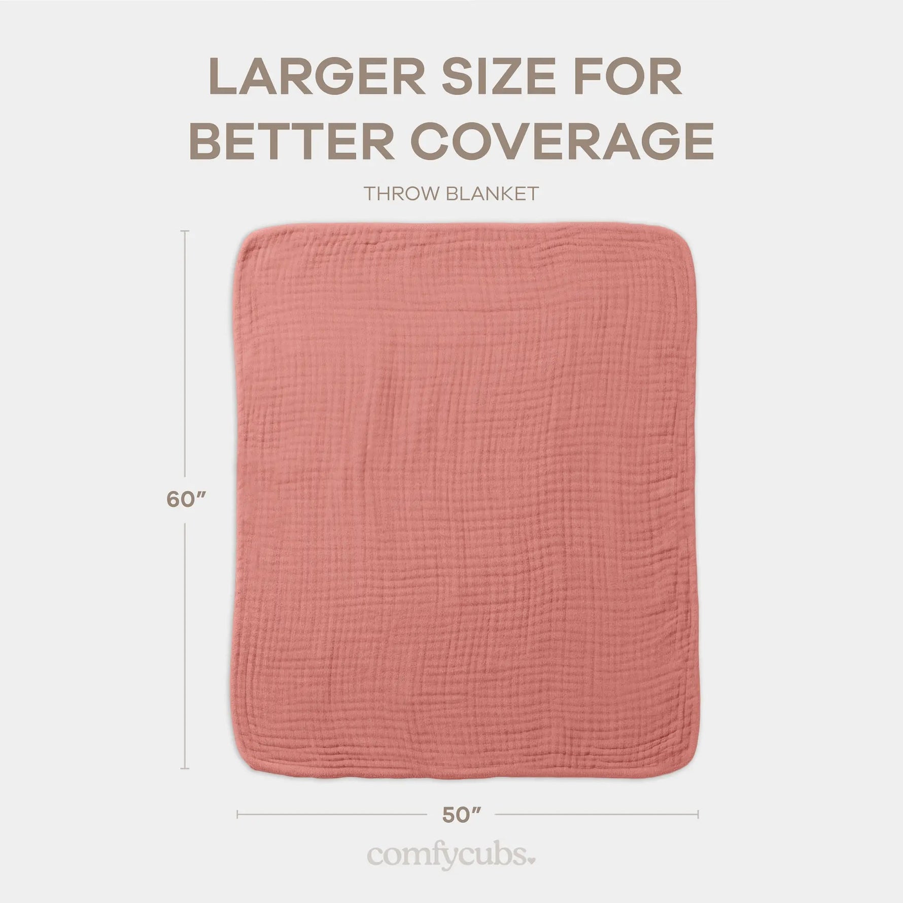 Comfy Cubs Adult Muslin Blanket in Dusty Rose - 