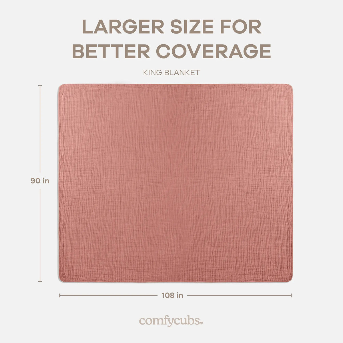 Comfy Cubs Adult Muslin Blanket in Dusty Rose - 