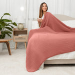 Comfy Cubs Adult Muslin Blanket in Dusty Rose - 