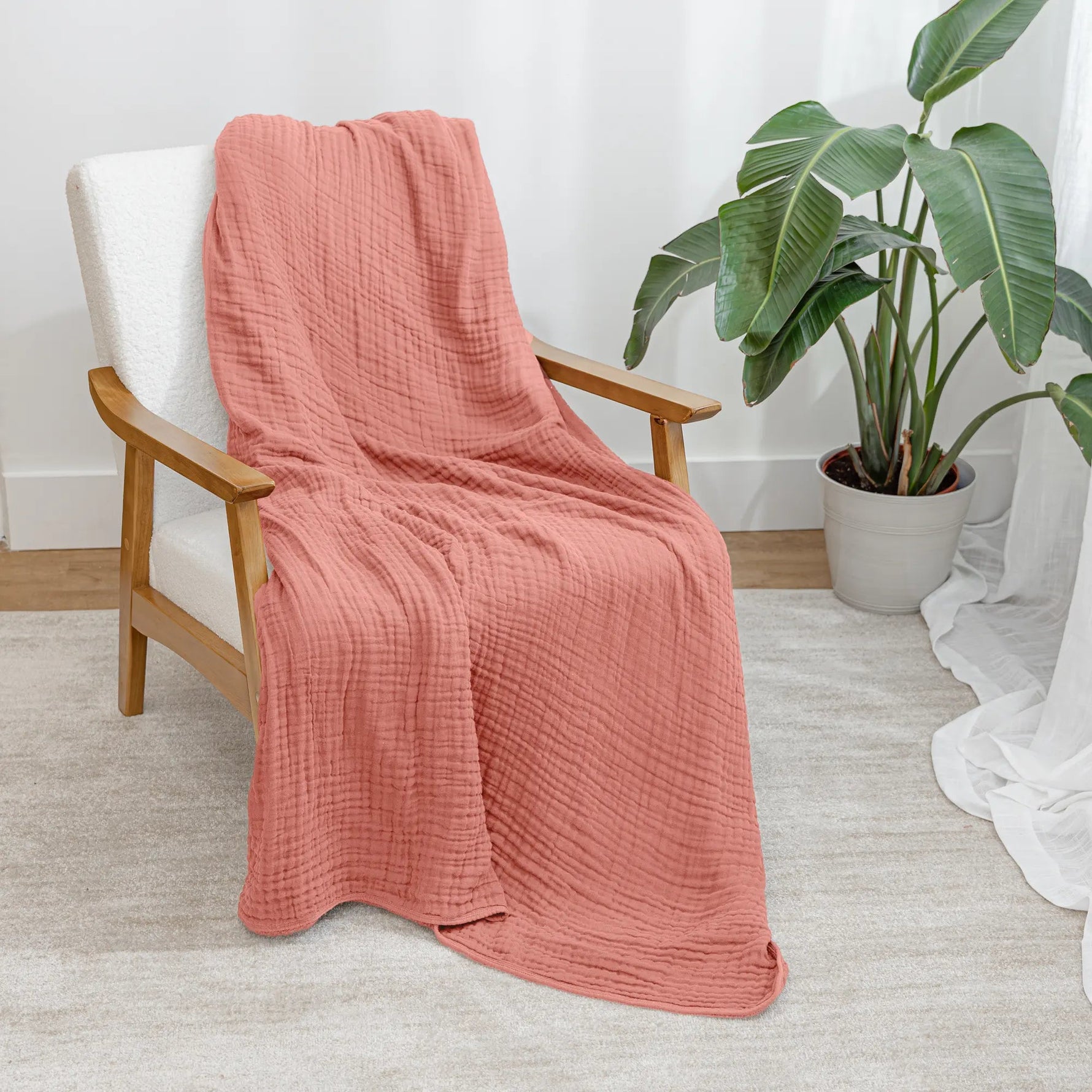 Comfy Cubs Adult Muslin Blanket in Dusty Rose - 
