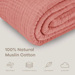Comfy Cubs Adult Muslin Blanket in Dusty Rose - 
