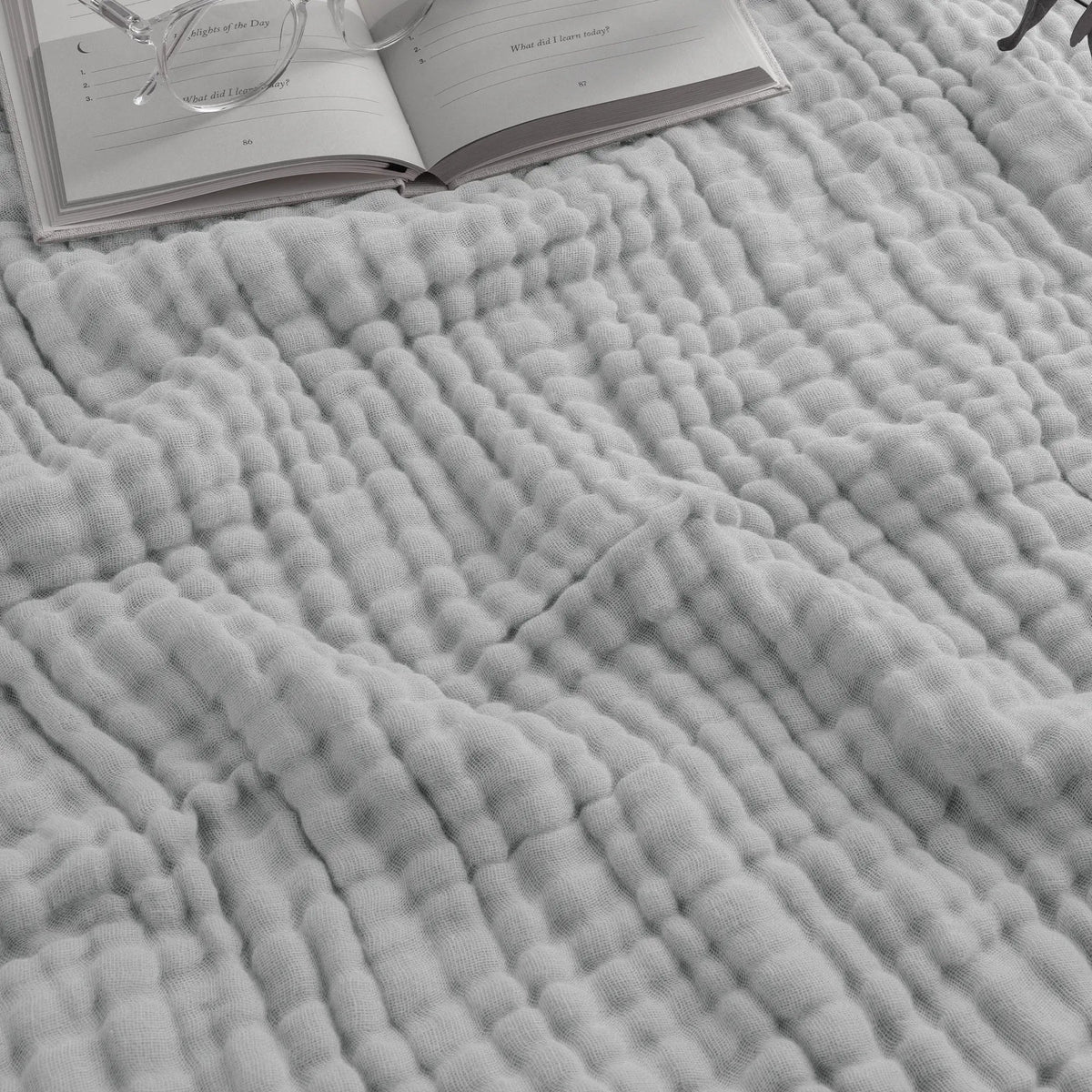 Comfy Cubs Adult Muslin Blanket in Heather Blue - 