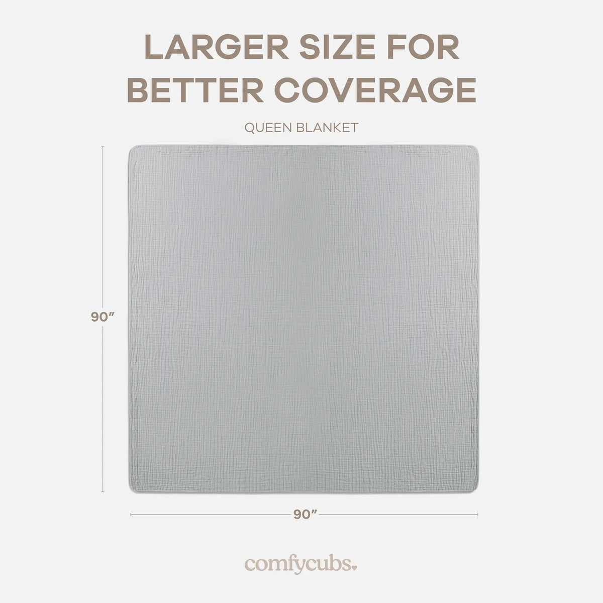 Comfy Cubs Adult Muslin Blanket in Heather Blue - 