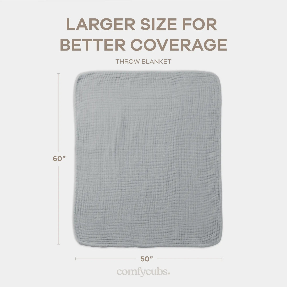 Comfy Cubs Adult Muslin Blanket in Heather Blue - 